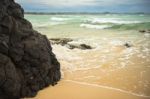 Waves And Beach At Snapper Rock, New South Wales Stock Photo