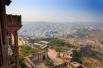 Jodhpur The In Rajasthan State In India. View From The Mehrangar Stock Photo