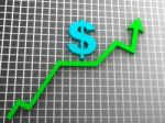 Arrow Graph With Dollar Sign Stock Photo