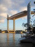 New Lift Bridge Jacques Chaban-delmas Spanning The River Garonne Stock Photo