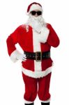 Stylish Santa Claus Portrait On White Background Stock Photo