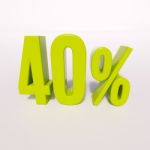 Percentage Sign, 40 Percent Stock Photo