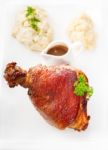 Original German Bbq Pork  Knuckle Stock Photo