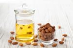 Almond Oil Organic Healthy Nut Vegan Vegetarian Healthy Stock Photo