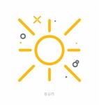 Thin Line Icons, Sun Stock Photo