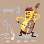 Cartoon Cellist Stock Photo