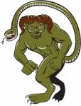 Humbaba Punching Cartoon Stock Photo