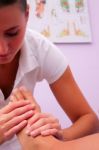 Physiotherapy Foot Reflexology Stock Photo