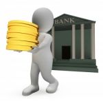 Bank Cash Indicates Wealthy Money And Coin 3d Rendering Stock Photo