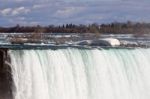 Beautiful Photo Of The Powerful Niagara Falls And The Ice Stock Photo