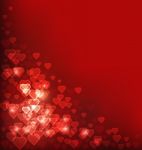 Abstract Heart Bokeh Red Background Stock Photo