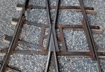 Intersection Track Of Railroad Train Stock Photo