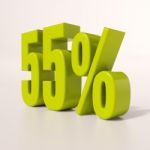 Percentage Sign, 55 Percent Stock Photo