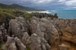 Pancake Rocks Near Punakaiki Stock Photo