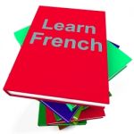 Learn French Stacked Books Stock Photo