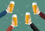 Businessmen Toasting Glasses Of Beer Stock Photo