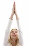 Woman In Yoga Pose Stock Photo