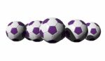 3d Rendered Purple Soccer Balls Stock Photo