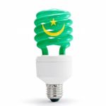 Flag Of Mauritania On Bulb Stock Photo