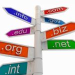 Colourful Url Signpost Shows Www. Addresses Stock Photo