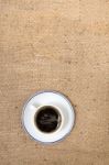 Espresso Coffee In White Cup Stock Photo