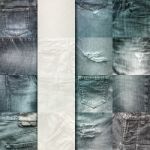 Collage Set Of Jeans Background With Blank For Text Stock Photo