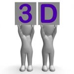 3d Banners Show Three-dimensional Printing Or Cinema Stock Photo