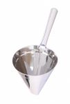Head Cup Of Stainless Funnel On White Background Stock Photo