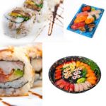 Japanese Sushi Collage Stock Photo