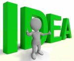 Idea Word Shows Concept Thoughts And Creativity Stock Photo