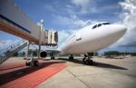 Passenger Plane Waiting Stock Photo