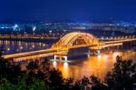 Banghwa Bridge At Night In Seoul,korea Stock Photo