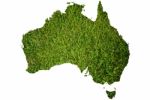 Australia Map Background With Grass Stock Photo