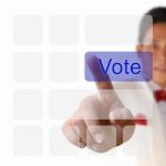 Vote Button On Keyboard Stock Photo