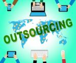 Outsourcing Online Represents Web Site And Contractor Stock Photo