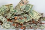 United States Cash And Coins Stock Photo