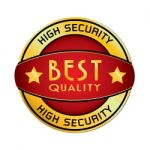 High Security & Best Quality Logo Isolated On White Background Stock Photo