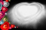 Heart-shaped Set Different Color On Abstract Black Background Stock Photo