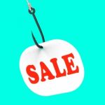 Sale On Hook Means Special Discounts And Promotions Stock Photo