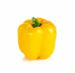 Yellow Paprika Isolated On The White Background Stock Photo