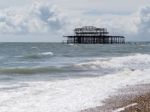 Brighton, Sussex/uk - May 24 : View Of The Derelict Pier In Brig Stock Photo