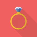 Diamond Ring Icon Flat Style Stock Photo