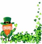 Irish Man With Shamrock Leaves Frame Stock Photo