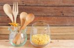 Wooden Spoon And Fork Stock Photo