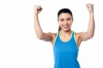 Strong Young Fit Woman Stock Photo