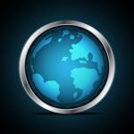 Technology Digital Globe Metal Circle Background Stock Photo