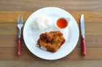 Fried Chicken Breast Stock Photo