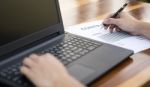 Businessman Hand Working With New Modern Computer And Business S Stock Photo