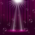 Hearts Mauve Indicates Lightsbeams Of Light And Entertainment Stock Photo