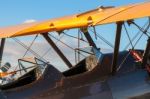 Cockpit Of A 1942 Boeing Stearman 75 Bi-plane Stock Photo